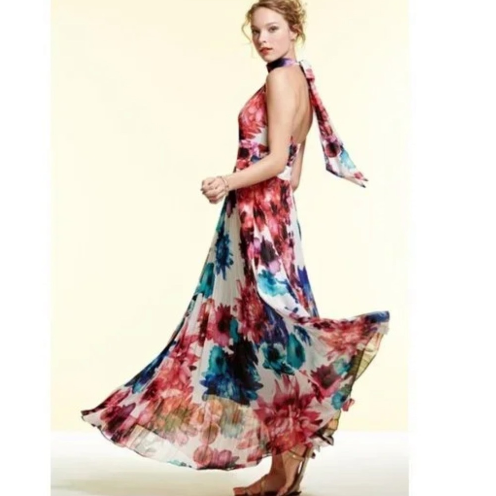 Eliza J Floral Maxi Dress - Red, Blue, Pink